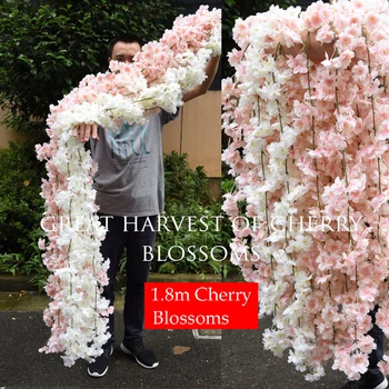 

Flone Wedding Decoration Artificial Silk Flower Vine Flower Rattan Artificial Cherry Blossoms Flowers Home Party Office Decor