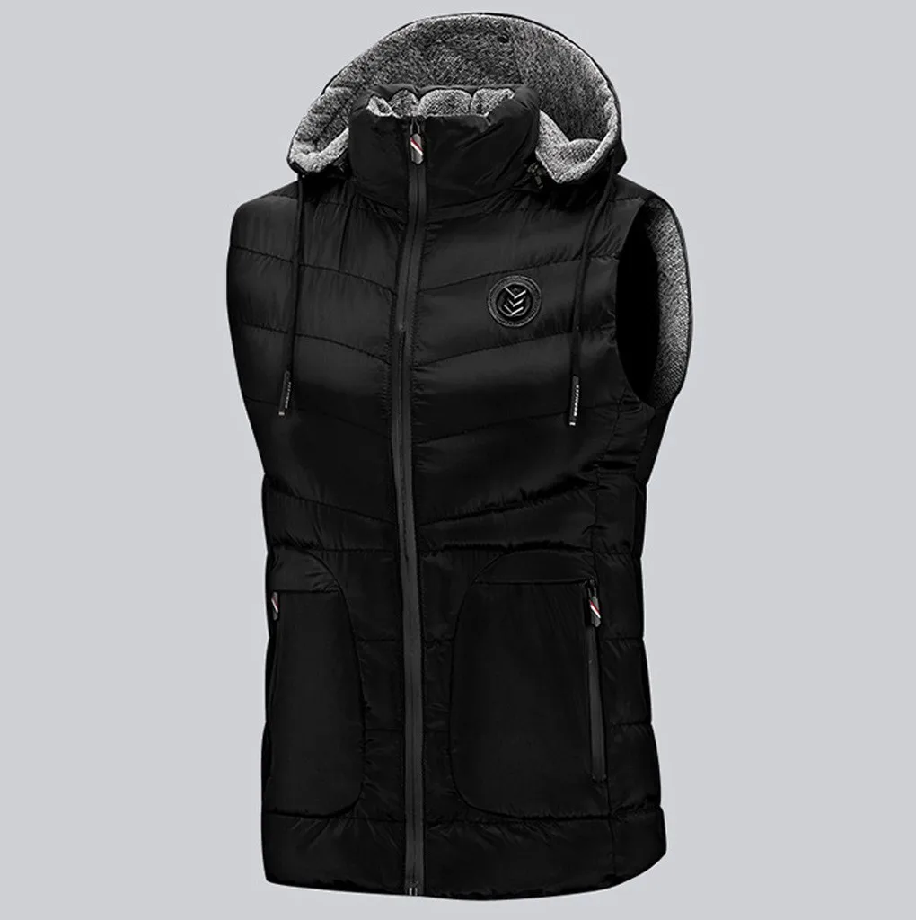 Casaco jaqueta masculino chaqueta hombre, Мужское пальто, Осень-зима, на молнии, уличная куртка с капюшоном, жилет, куртка, верхнее пальто