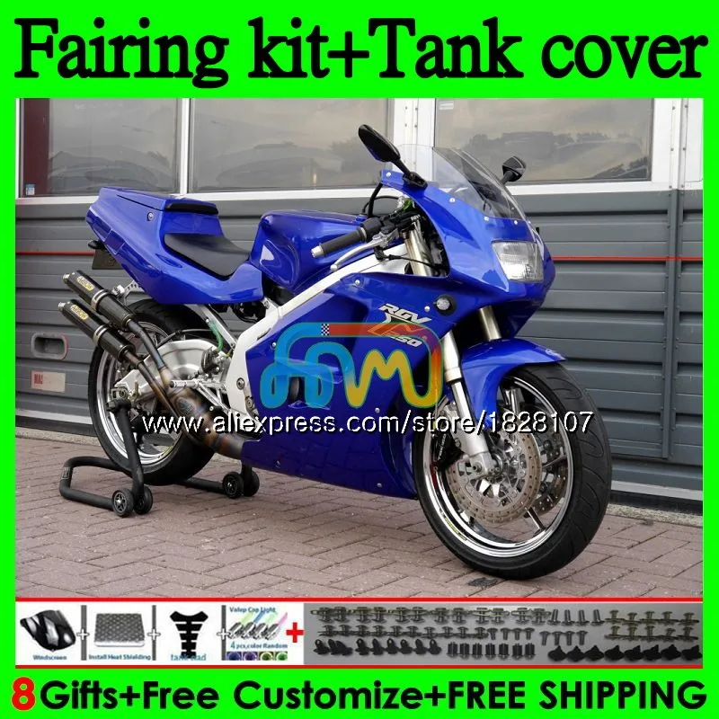 Комплект+ майка для SUZUKI RGV-250 RGV250 SAPC VJ22 103BS. 97 VJ21 RGV 250 92 93 94 95 96 1992 1993 1994 1995 1996 глянцевый Синий обтекателя