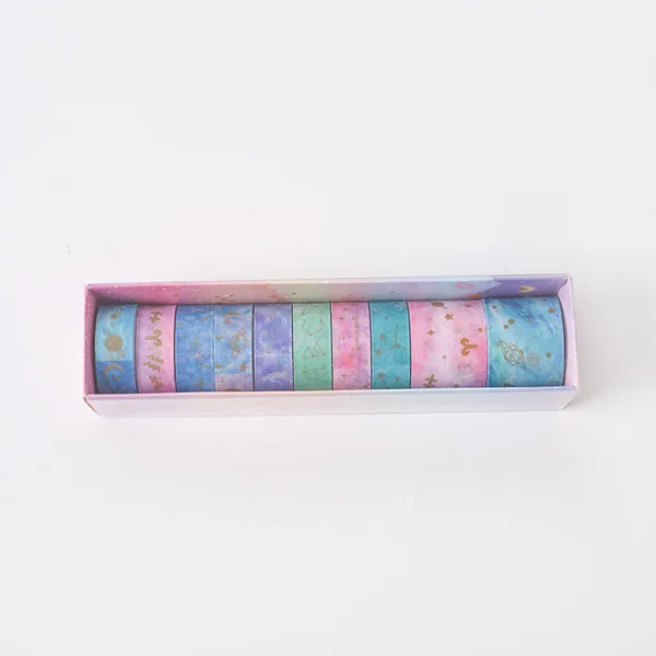 1 9 шт./компл. лента washi звездное небо изоляционная лента Kawaii washitape рождественские наклейки канцелярские Скрапбукинг Школьные Инструменты - Цвет: 1