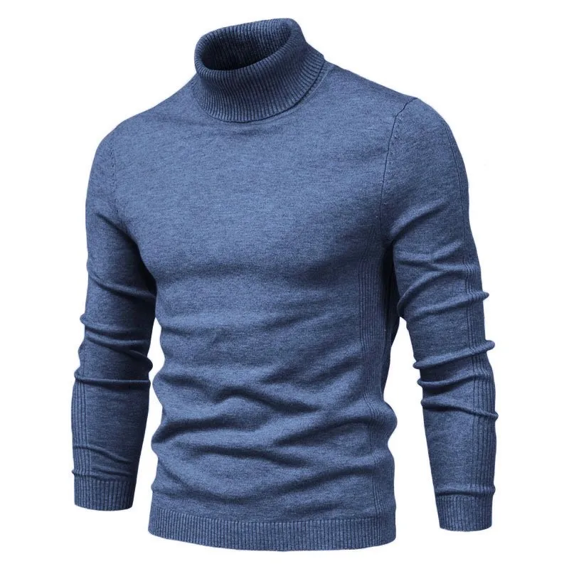 Turtleneck Sweater Long-Sleeve Pullover Slim High-Neck Casual High-Quality New Winter Men