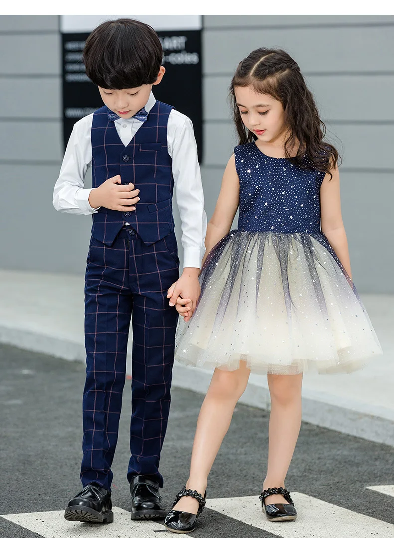 Темно-синие короткие платья с цветочным узором для девочек; коллекция 2019 года; вечерние платья для выпускного вечера для девочек; Платье До
