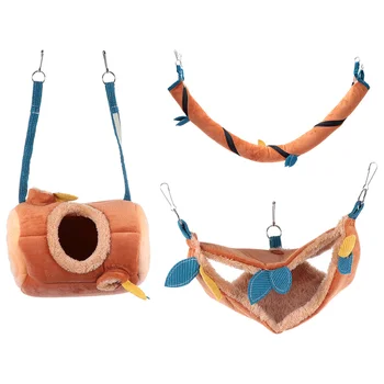 

3pcs Creative Tree Leaf Hanging Hamster Swing Educational Toy Playing Toy Pet Supplies
