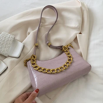 

2020 fashion crocodile pattern shoulder bag armpit bag with chain decoration crossbody bag with popular colors