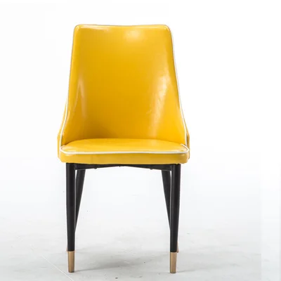 Leather C10 Роскошный нордический металлический мягкий кожаный обеденный стул домашний комод Свадебная вечеринка праздник ужин бар кофе офис встречи диван стул - Цвет: Leather C10
