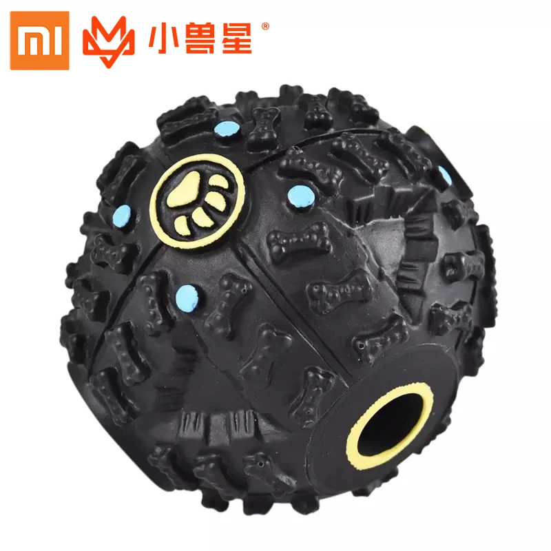 Xiaomi Xiao Shouxing игрушки для домашних собак мяч-еда мяч для собак собака жевательная игрушка для собак чистка зубов мяч со звуком игрушки для домашних животных - Цвет: Черный