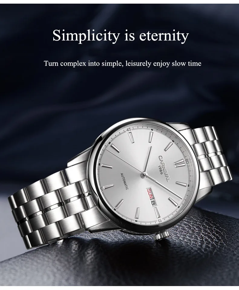 Switzerland Carnival Mechanical Watch Men MIYOTA Automatic Men Watches Luxury Brand Waterproof Clock Sapphire Montre Homme Reloj
