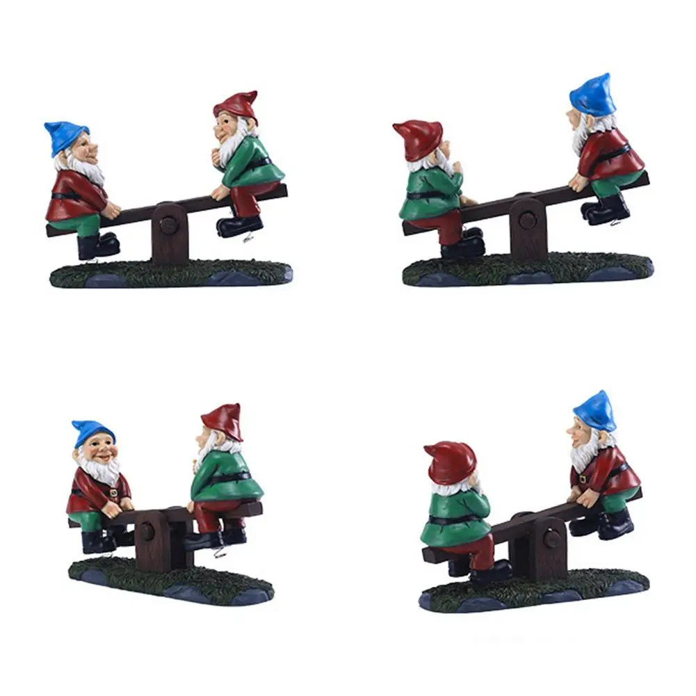 Figurines de nains de jardin en résine, Figurines de balançoire, décoration d’extérieur, amusantes — vue 4