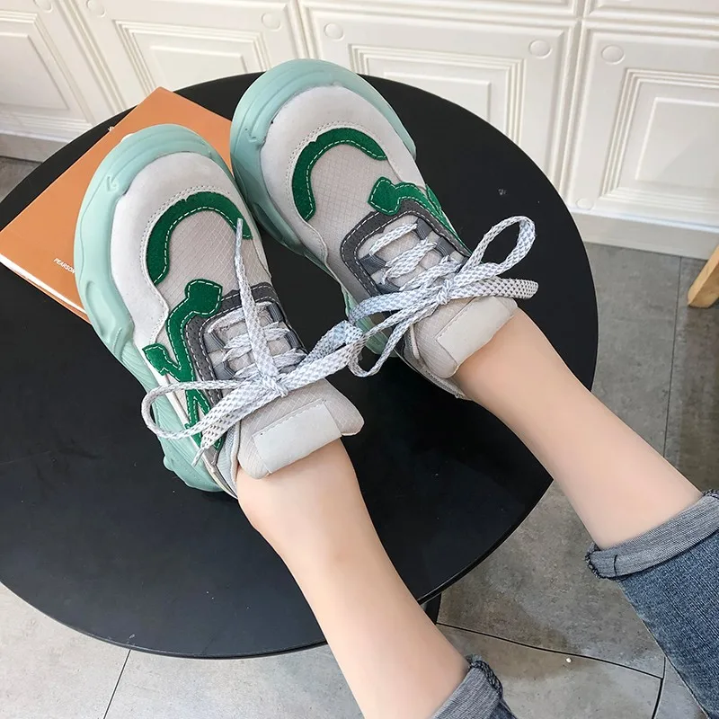 

tenis masculino 2020 shoes woman lace up round toe vulcanize shoes platform sneakers student bottom comfortable