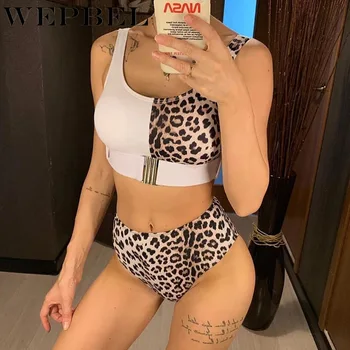 

WEPBEL Summer Bikini Swimsuit Swimwear Bathing Suit Women Swimwear Beach Swimming Leopard Snake Skin Print High Waist Bikini Set