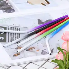 Красочные нержавеющей стали питьевой соломинки многократного использования металла питьевой напитков соломинки портативный напитков соломинки