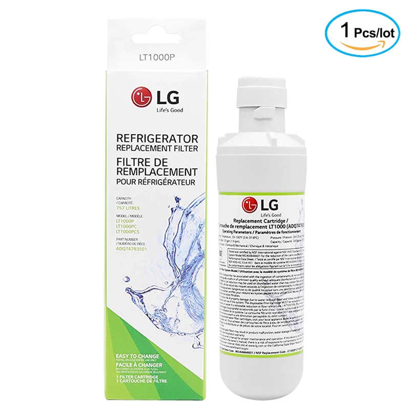 

Replacement LG LT1000P Refrigerator Water Filter (NSF42, NSF53, and NSF401) ADQ74793501, ADQ75795105,1 package