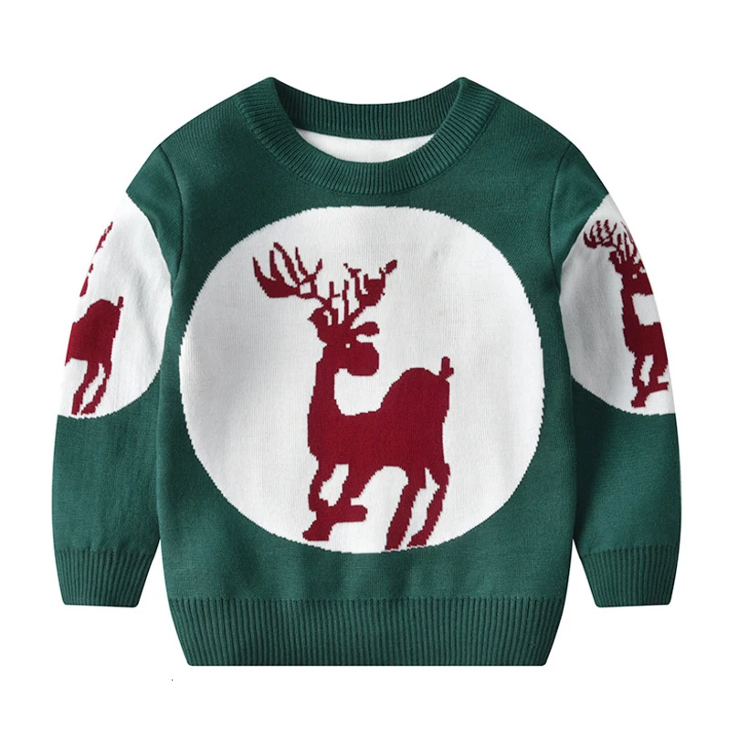 Свитер для мальчиков и девочек Рождественский свитер с оленем детская одежда свитер для мальчиков весенне-осенний свитер для малышей Детские свитера