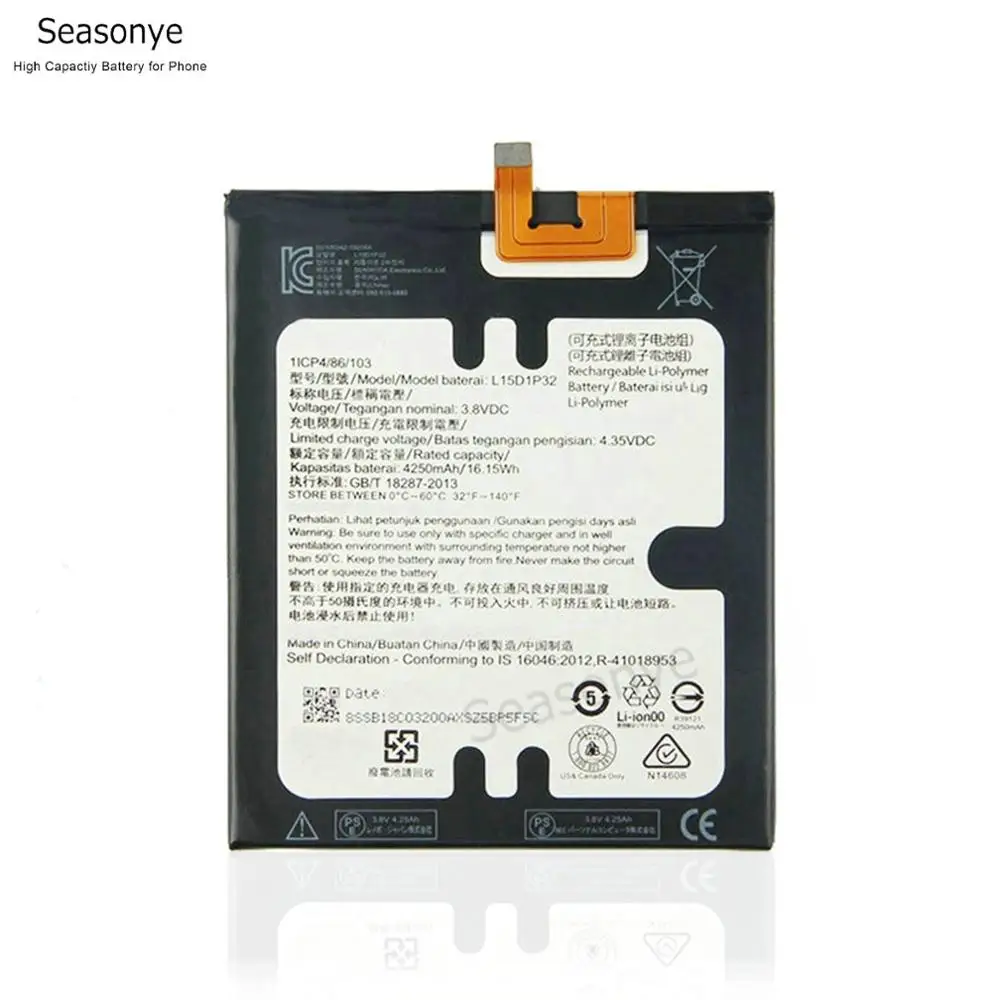 Seasonye натуральная в розницу/оптом 4250 мА/ч L15D1P32 Замена Батарея для lenovo PB1 750 750N 750M 750P