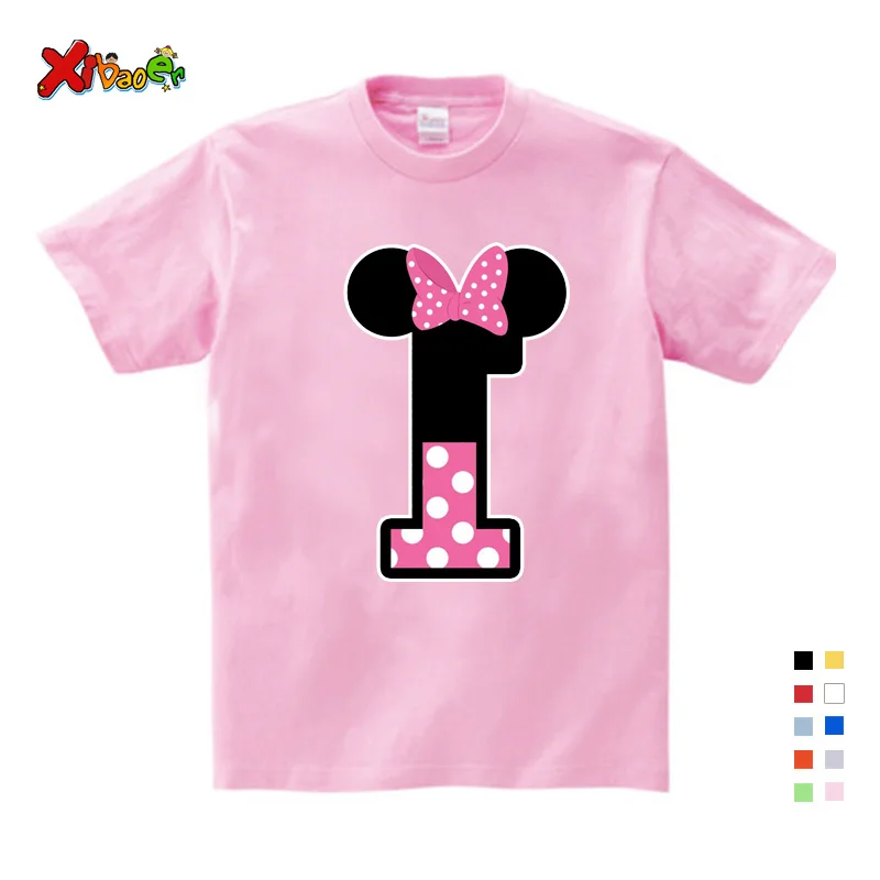 

Boy/Girl Birthday 1-9 Digital Bow Tie Print T-Shirt Children Short Cotton Top Children Design Your Name and Number Cute T-Shirt
