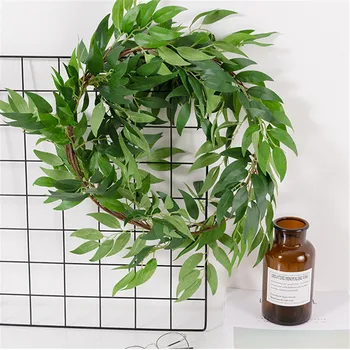 

Artificial Willow Leaf Garland Simulation Willow Vine Fake Plastic Rattan Home Wedding Greenery Decor