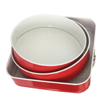

3Pcs Non Stick Spring Form Round Cake Baking Bake Tin Tray Pan Bakeware Carbon Steel Cake Pan-Removable
