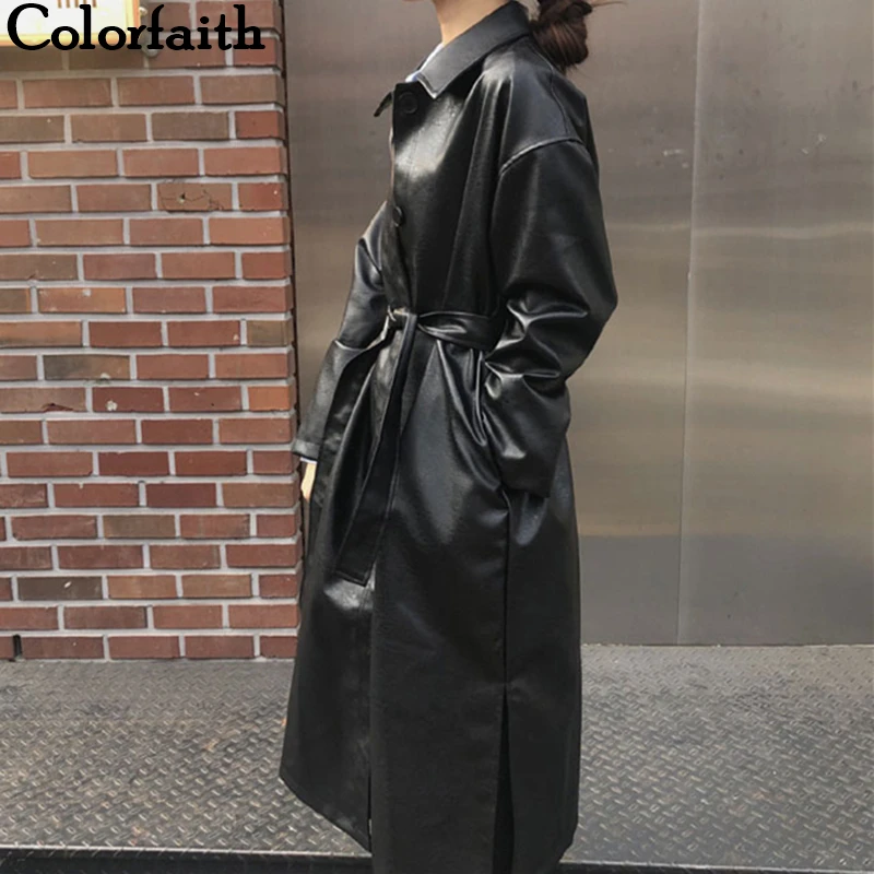 Colorfaith новинка 2019 осенне-зимние женские куртки на шнуровке с поясом верхняя