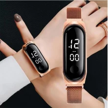 

Fashion LED Women Watch Magnetic Lodestone Waterproof Touch Men Women's Watches Digital Wristwatches Female Clock Relogio Gifts