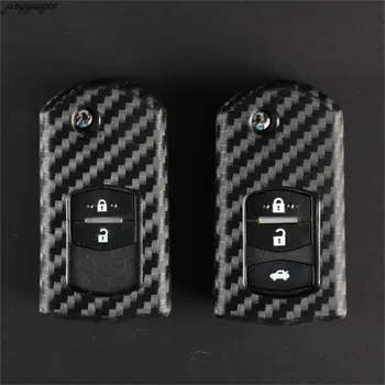 

10ps Carbon Fiber Silicone Key Case For Mazda Miata Demio 2 3 5 6 M3 M5 M6 CX-5 CX7 CX9 RX8 MX5 MPV Remote Car Key Cover Protect