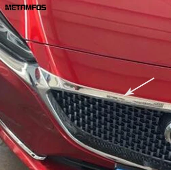 

For Mazda 6 Atenza 2019 2020 Chrome Front Engine Machine Streamer Grille Grill Molding Trim Decoration Strip Car Accessories