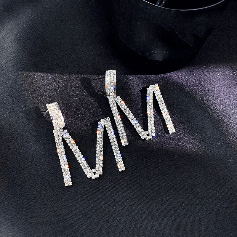

Crystal Drop Earrings Luxury Shining Gold Color Geometry Round Rhinestone Dangle Earring for Women Wedding Party Jewelry