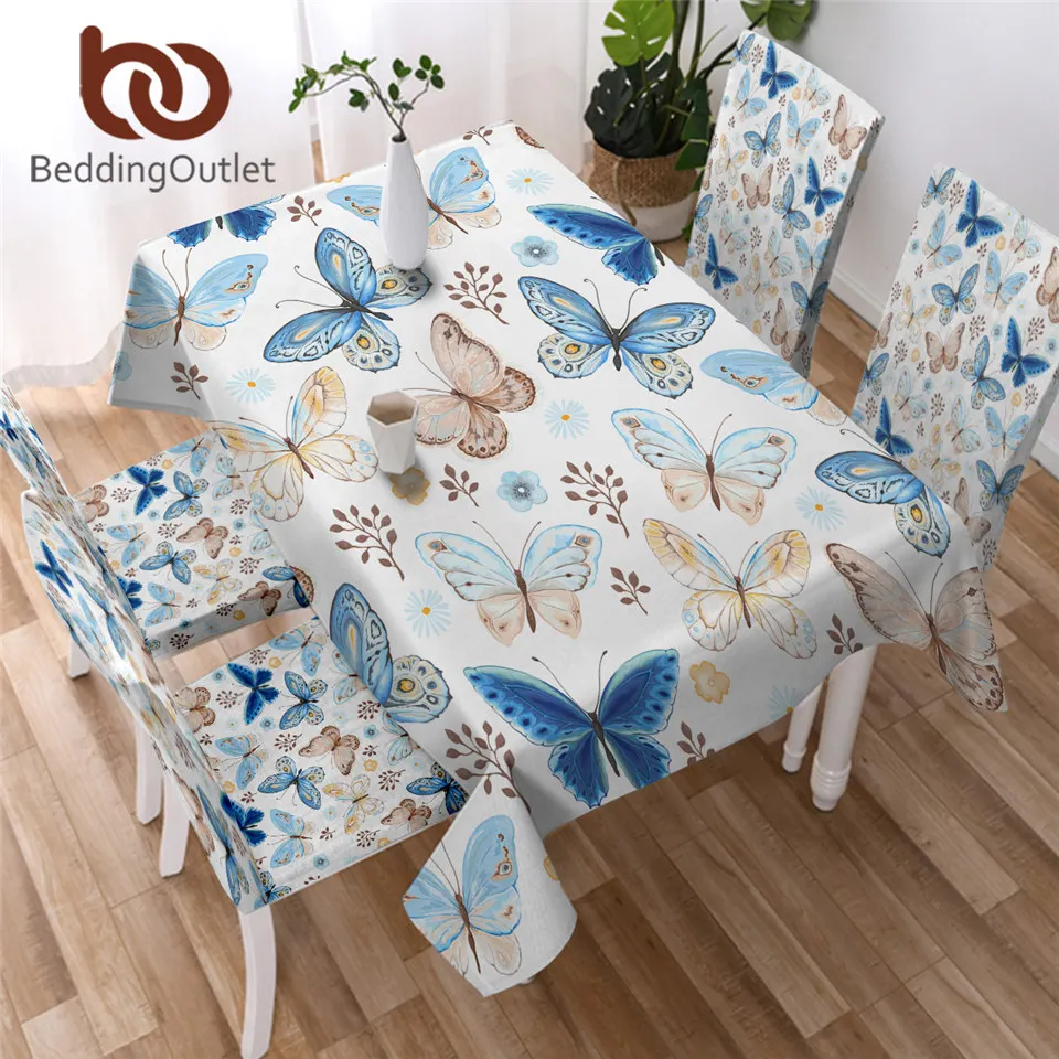 BeddingOutlet Butterfly Tablecloth Waterproof Dinner Table Cloth Flying