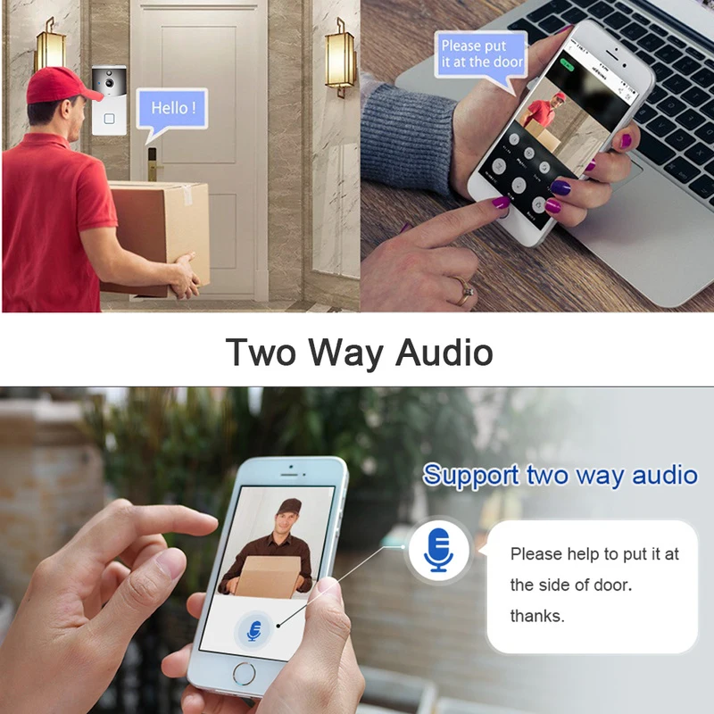 INQMEGA Tuya Video Doorbell Wireless Phone Home Security Camera Doorbell Alarm Remote Control Night Vision smart wifi doorbell