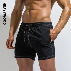 Heavy wood – short de sport décontracté pour hommes, séchage rapide, maillot de bain, poches à cordon, pantalon de plage, ample, course à pied, Fitness, Gym 