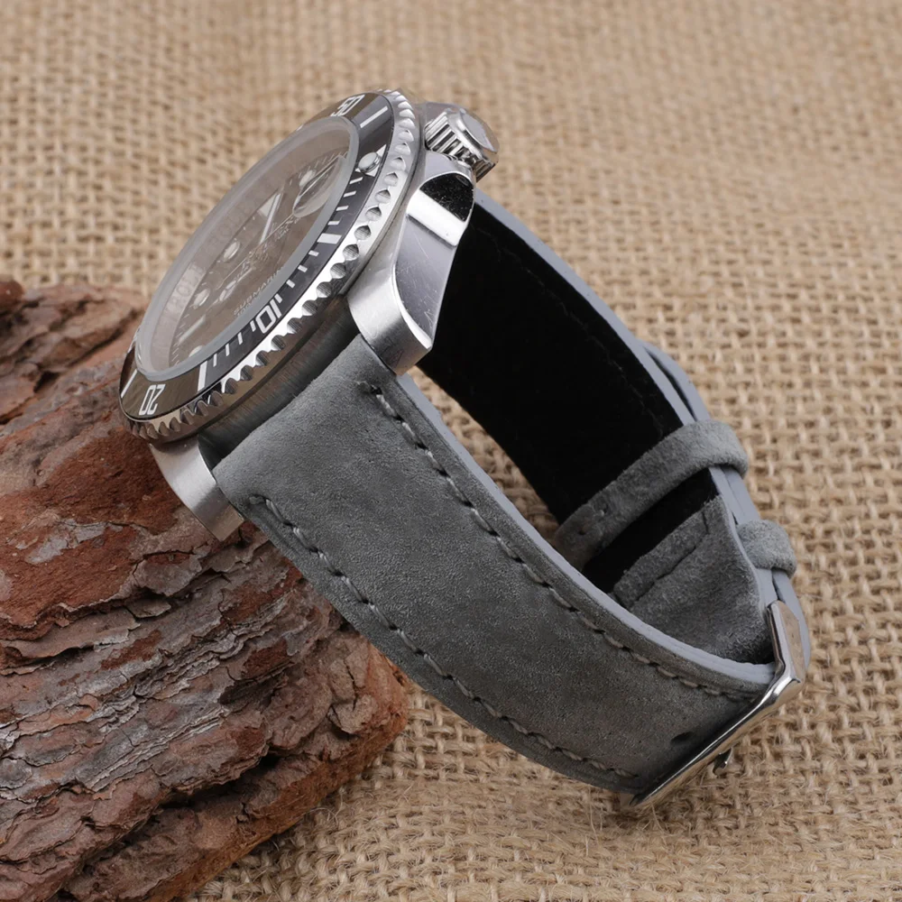 Soft Suede Leather Watch Band 18mm 19mm 20mm 22mm 24mm Blue Watch Straps Stainless Steel Buckle Watch Accessories Soft Suede Leather Watch Band 18mm 19mm 20mm 22mm 24mm Blue Watch Straps Stainless Steel Buckle Watch Accessories