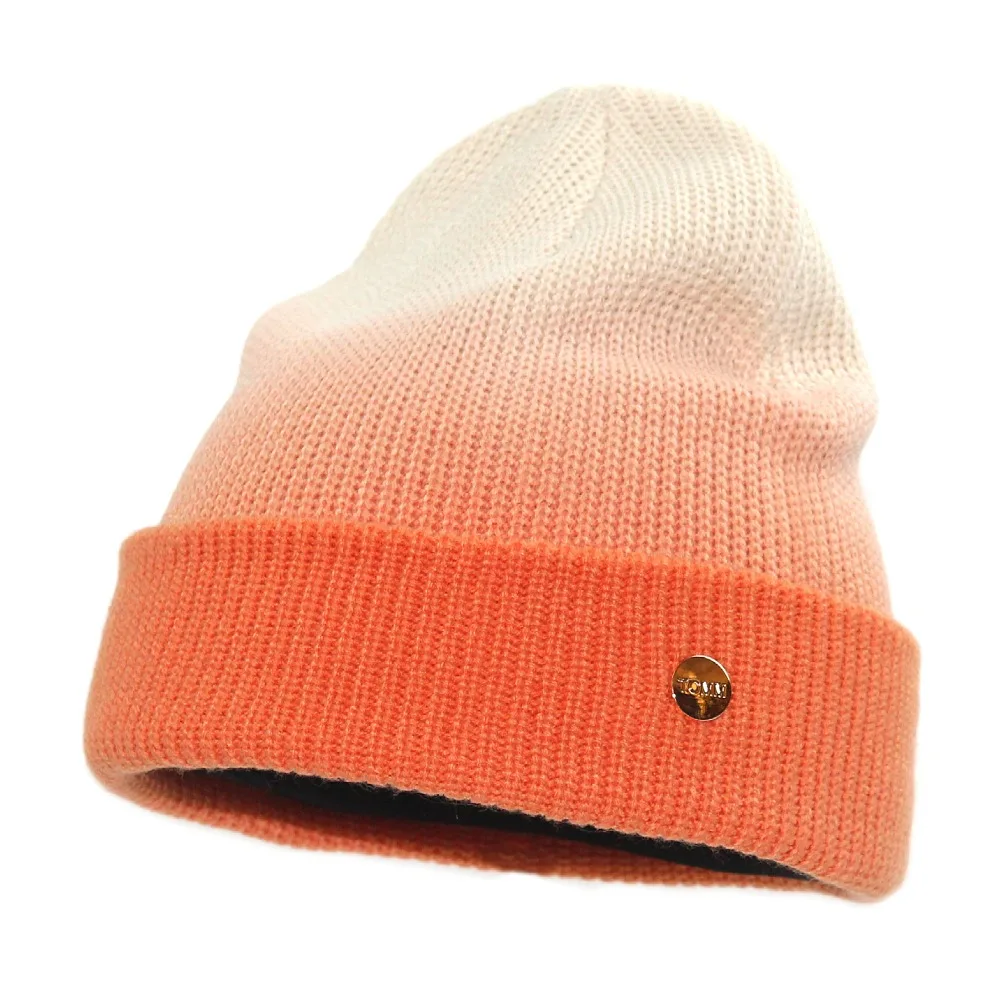 Gradient color knitted hat texture small standard knitted hat 2021 autumn and winter new dome ins warm woolen hat hood cap carhartt bomber hat Bomber Hats