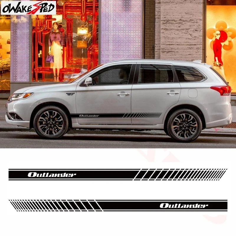 Стильные автомобильные наклейки для Mitsubishi Outlander стильные украшения боковой юбки
