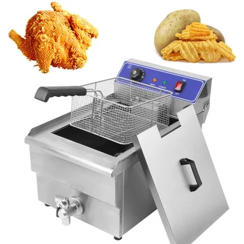 

Yonntech 16L 5KW Electric Deep Fryer French Frie Frying Machine Oven Hot Pot Fried Chicken Adjustable Thermostat Commercial Fry