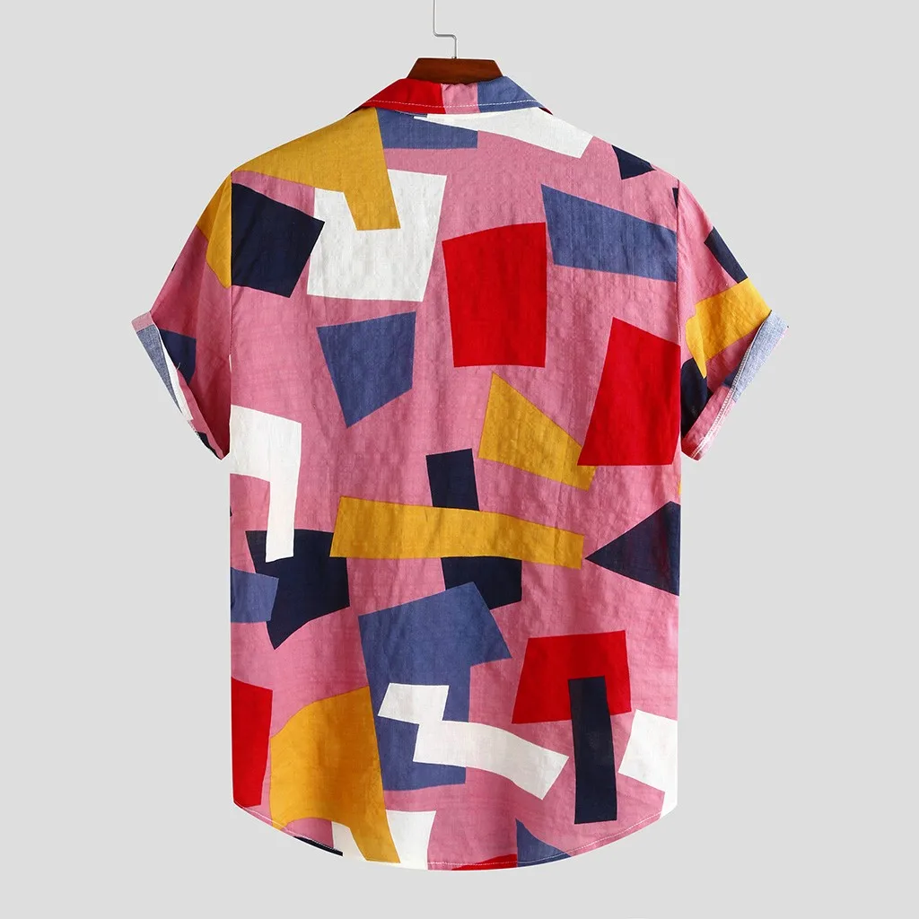 Мужской костюм для серфинга Гавайская Chemise Homme с геометрическим принтом Спортивные пляжные Рубашки Рубашка для плавания Защита от солнца плюс размер 3XL blusa