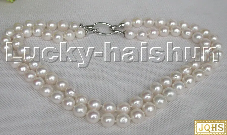 

Luster 2pcs 45cm 50cm 95cm 12mm 2row Round White Freshwater Pearls Necklace Multiple Ways To Wear C357 Choker Necklace Jewlery