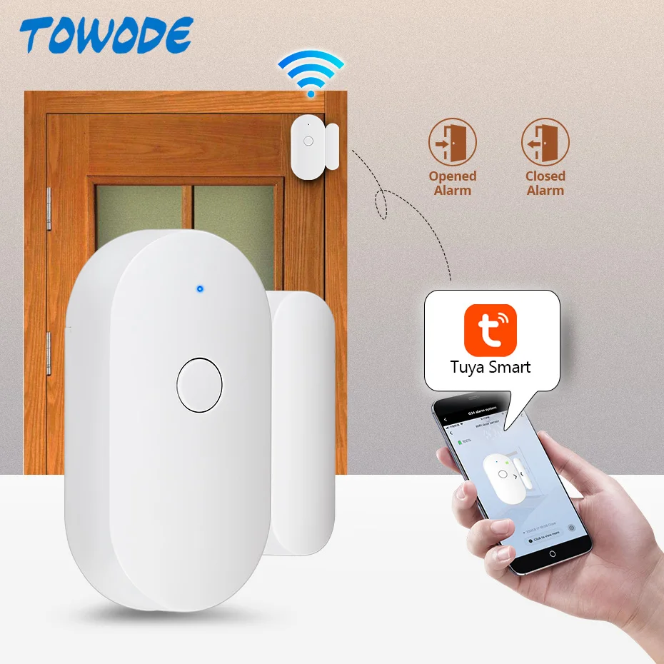 Towode 1/3/5 шт WIFI датчик для двери приложение TUYA Управление безопасности магнитный