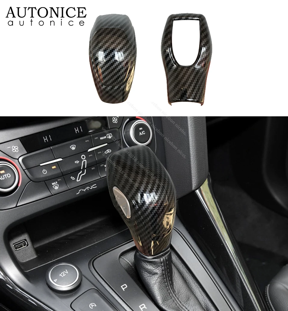 2013 Ford Fusion Accessories Carbon Fiber Look Gear Shift Knob Cover Trim For 2013-2016 Ford Escape & C-Max (Automatic) 2015 Ford Escape Seat Covers - Foto 9