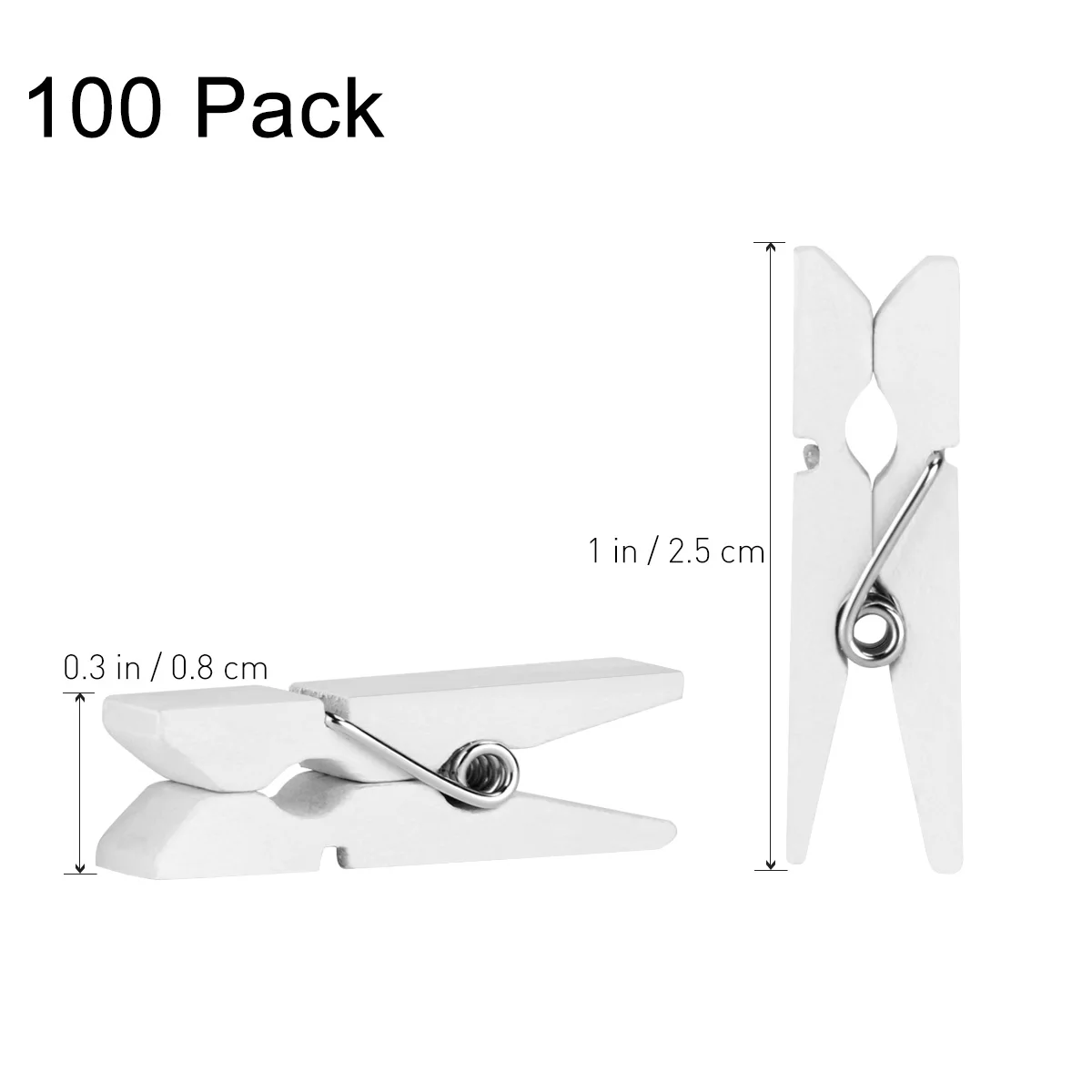 100pcs Wooden Clothespin Simple Practical Storage Clip Fixing Clip for Photos Painting Artwork DIY Craft