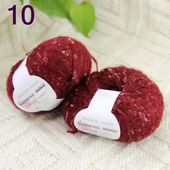 

Sale 2SkeinX50gr Luxury Fluffy Soft NEW MOHAIR Shawls Hand Knit Crochet Yarn Crimson 825-10-2
