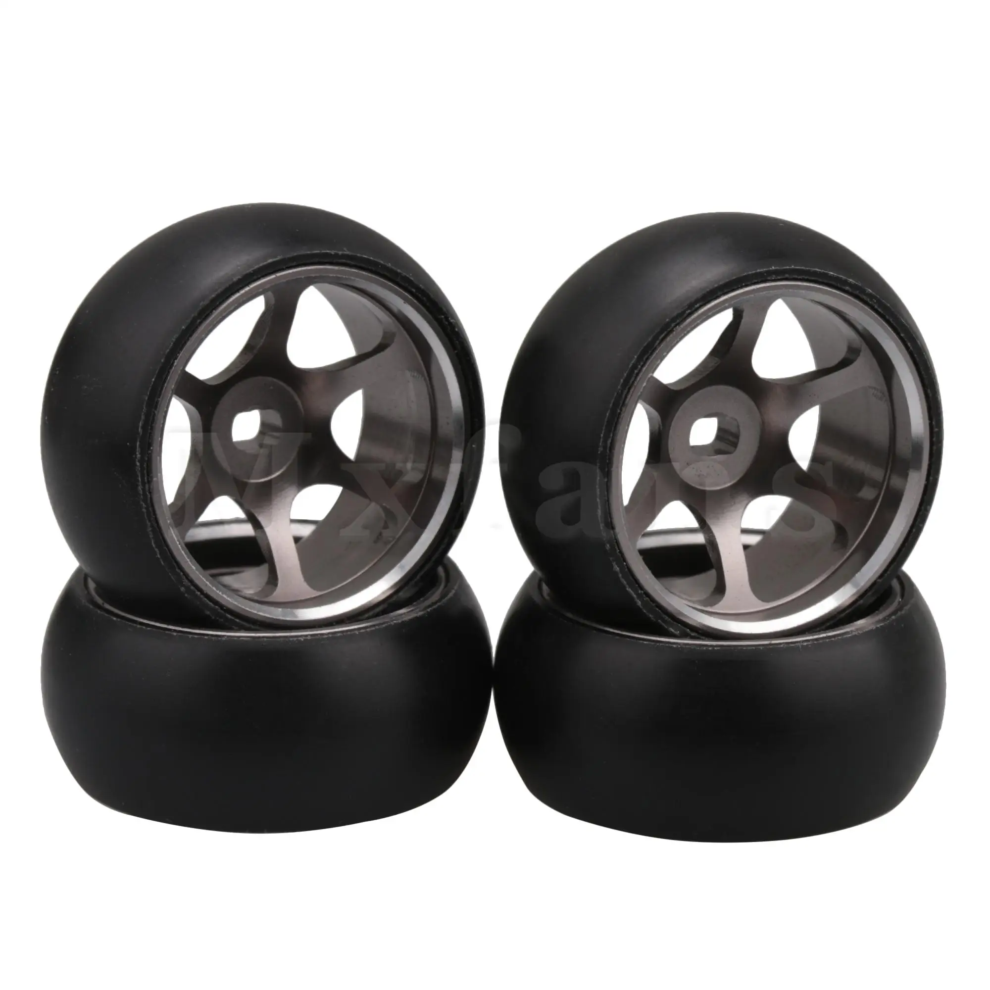 

Mxfans 4Pcs RC 1:28 Titanium 6-Spoke Wheel Hub Tire Replacement for WL K989 Drift Tires