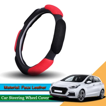 

Car Styling Leather Car Steering Wheel Cover Car Steering-wheel Hubs Interior Automobiles Accessories For Hyundai i30 2015-2020