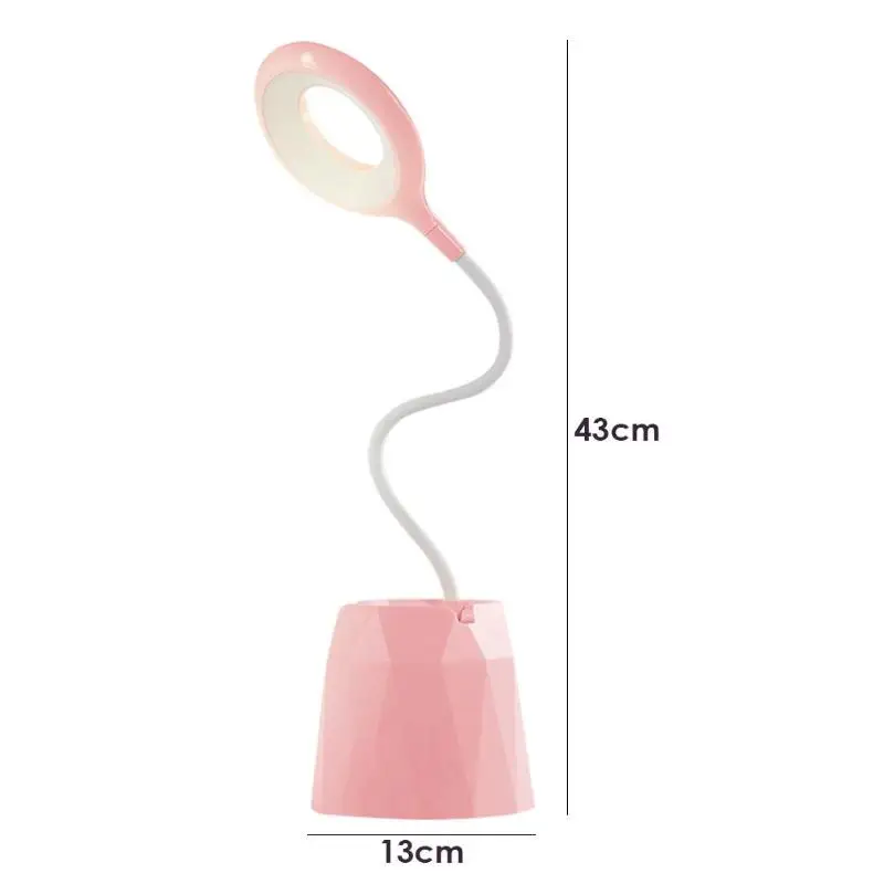  Rechargeable Flexible USB Table Lamp Brightness Controllable Three-touch Dimming Storage Pen Phone 