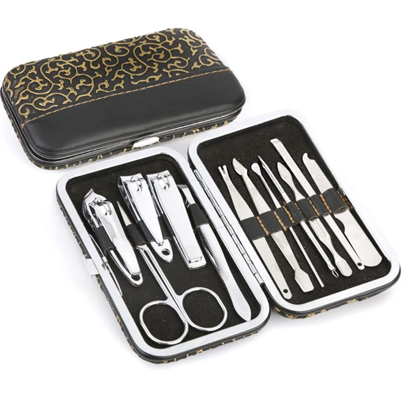 Kit de soins professionnels des ongles, ensemble de soins de manucure et de pédicure pour femmes, avec étui de voyage