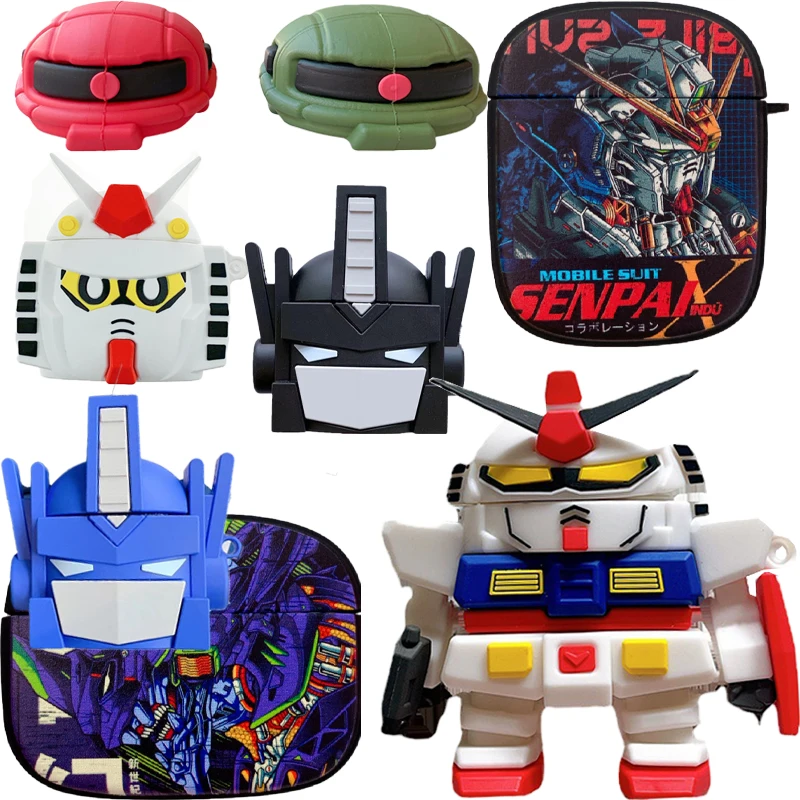 Чехол Airpods Kawaii Мультфильм Gundam чехол Bluetooth Гарнитура 3D силиконовый защитный для 2/pro
