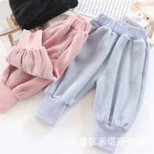 Детская одежда из Южной Кореи; детские цельные бархатные брюки из композитных материалов; длинные брюки для мужчин и женщин; сезон зима