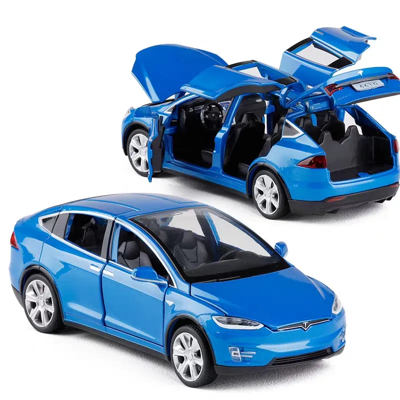 1:32 Tesla модель X модель автомобиля из сплава с выдвижной спинкой электронная игрушка с имитацией света и музыкальная Модель автомобиля игрушки для детей подарок