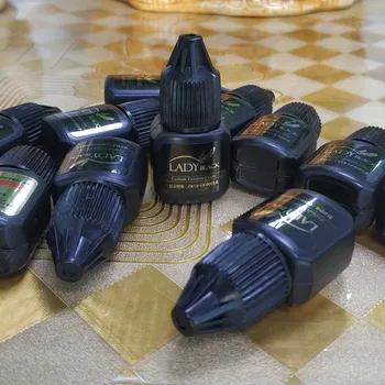 

50 bottles eyelash extensions black lady glue 5ml for sensitive skin low irritation fast drying No Sealed Bag Fake lashes glue