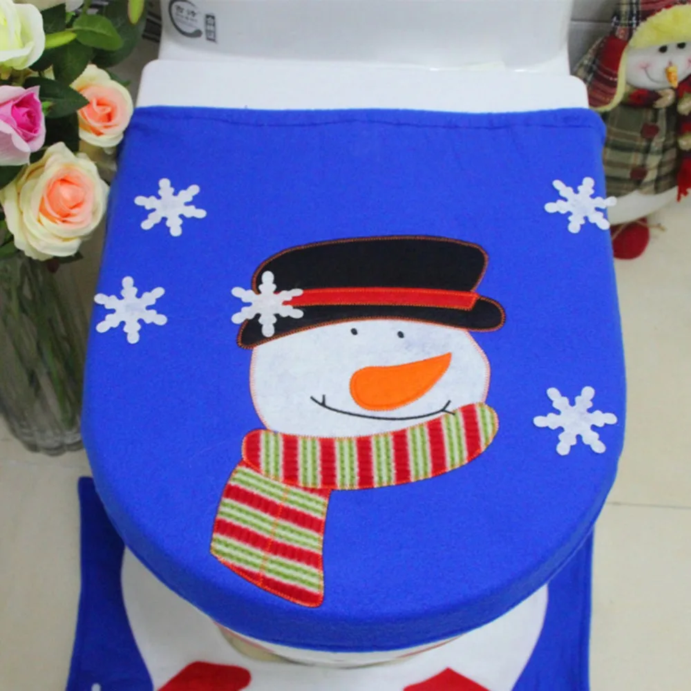 Рождественский Санта-Клаус печатает Туалет чехол для сиденья коврик для ванной украшения дома