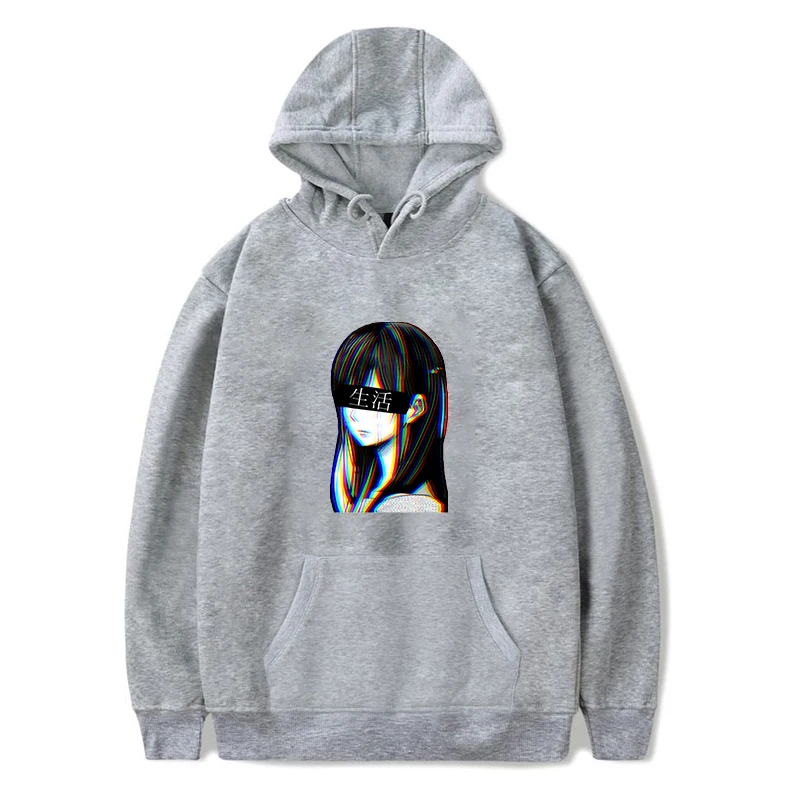 hoodies 6 SAD японского аниме Эстетическая наклейка для женщин и мужчин Толстовка милые толстовки для подростков с длинным рукавом Harajuku Hoode аниме одежда - Цвет: hoodies 6