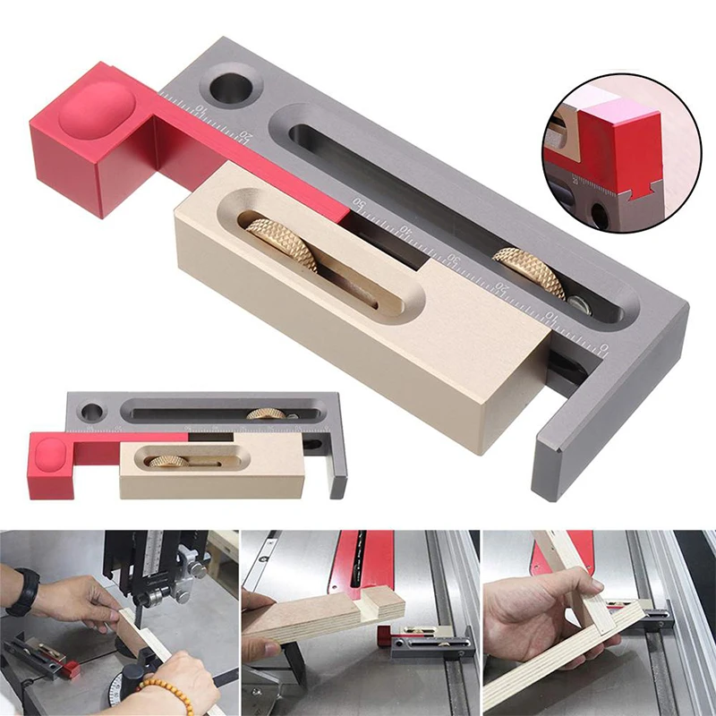 Woodworking Table Saw Gap Slot Regulator Ruler Make The Mortise and Tenon Movable Measuring Block Length Compensation Tool | Инструменты